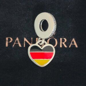 Pandora Germany Flag Dangle Exclusive Heart Charm Pendant S925 Silver with box